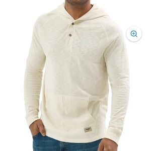 WRANGLER  Off-White  Kangaroo Pocket Hoodie Pullover Shirt Size L